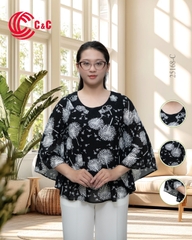 25168 - Elegant Dolman Sleeves with Dandelion Pattern