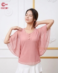 25188 - Modern Batwing Sleeves Blouse with Unique Embroidered and Beaded Design
