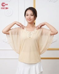 25188 - Modern Batwing Sleeves Blouse with Unique Embroidered and Beaded Design