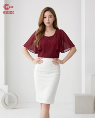 25193 - Dolman Sleeves Embroidered Lace in 7 Styles and Colors