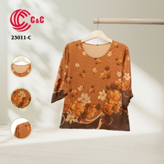 23011 - Silk Fabric with Colorful Floral Prints in 10 Colors