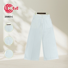 25083 - Palazzo Pants With Three Button Wide Waistband To Conceal Waist Flaws