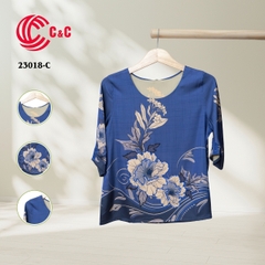 23018 - Peony Floral Pattern with Decorative Glass Stones