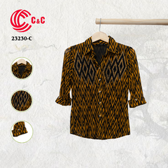 23230 - Rhombus Patterns with Black Embroidery and Rhinestone Detailing