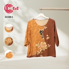 22108 - Floral Silk Fabric with Wind Stylized Patterns in 10 Colors