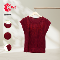 18099 - Embossed Pattern with Crystal Stones and Wide Trim to Conceal Belly Flaws