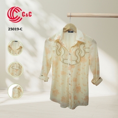 25019 - Embroidered Mesh Fabric with Lace and Gemstone Accents