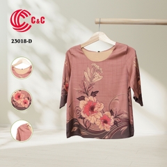 23018 - Peony Floral Pattern with Decorative Glass Stones