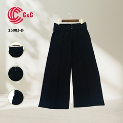 25083 - Palazzo Pants With Three Button Wide Waistband To Conceal Waist Flaws