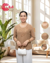 25101 - Embroidery Lace Round Neck with Large Bead