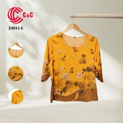23011 - Silk Fabric with Colorful Floral Prints in 10 Colors