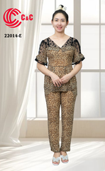 22014 - Bodycon Loungewear Leopard Pattern