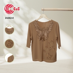 24262 - Lace Collar with Sequin and Glass Bead Detailing