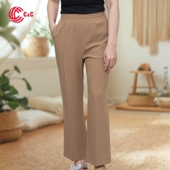 25056 - Elastic Waistband Straight Leg Pants