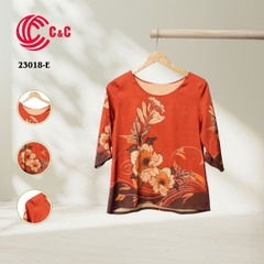 23018 - Peony Floral Pattern with Decorative Glass Stones