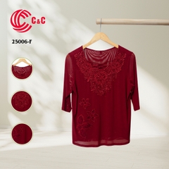25006 - Elegant Lace Collar with Embroidery and Crystal Accents