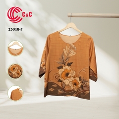 23018 - Peony Floral Pattern with Decorative Glass Stones