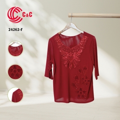 24262 - Lace Collar with Sequin and Glass Bead Detailing