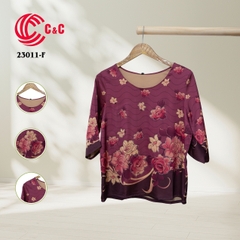 23011 - Silk Fabric with Colorful Floral Prints in 10 Colors