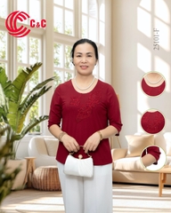 25101 - Embroidery Lace Round Neck with Large Bead