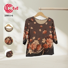 23011 - Silk Fabric with Colorful Floral Prints in 10 Colors
