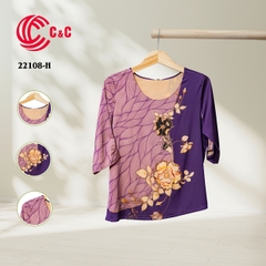 22108 - Floral Silk Fabric with Wind Stylized Patterns in 10 Colors