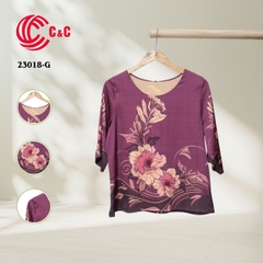 23018 - Peony Floral Pattern with Decorative Glass Stones