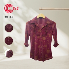 25019 - Embroidered Mesh Fabric with Lace and Gemstone Accents