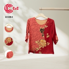 22108 - Floral Silk Fabric with Wind Stylized Patterns in 10 Colors