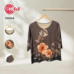 23018 - Peony Floral Pattern with Decorative Glass Stones