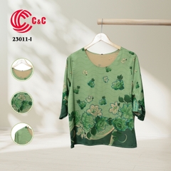23011 - Silk Fabric with Colorful Floral Prints in 10 Colors