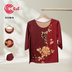 22108 - Floral Silk Fabric with Wind Stylized Patterns in 10 Colors