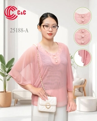 25188 - Modern Batwing Sleeves Blouse with Unique Embroidered and Beaded Design