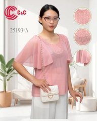 25193 - Dolman Sleeves Embroidered Lace in 7 Styles and Colors