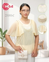 25193 - Dolman Sleeves Embroidered Lace in 7 Styles and Colors