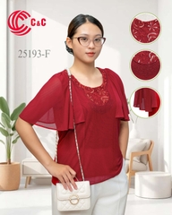 25193 - Dolman Sleeves Embroidered Lace in 7 Styles and Colors