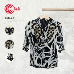 23244 - Abstract Geometric Pattern with Crystal Accents