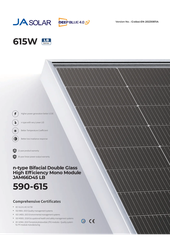 Tấm Pin Năng Lượng Mặt Trời JA Solar 615W – 2 Mặt Kính