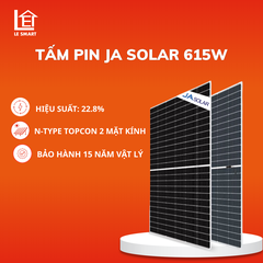 Tấm Pin Năng Lượng Mặt Trời JA Solar 615W – 2 Mặt Kính
