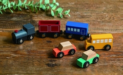 Set đồ chơi phương tiện giao thông (Tàu hỏa và 3 ô tô)