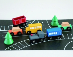 Set đồ chơi phương tiện giao thông (Tàu hỏa và 3 ô tô)