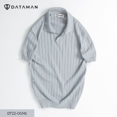 Áo Polo nam ngắn tay DATAMAN dệt kim, cổ chữ V, vải cotton chải kĩ mềm mịn, không bai xù - DT22-01
