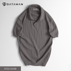 Áo Polo nam ngắn tay DATAMAN dệt kim, cổ chữ V, vải cotton chải kĩ mềm mịn, không bai xù - DT22-01