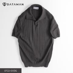 Áo Polo nam ngắn tay DATAMAN dệt kim, cổ chữ V, vải cotton chải kĩ mềm mịn, không bai xù - DT22-01