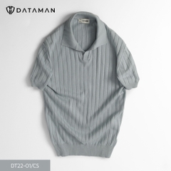 Áo Polo nam ngắn tay DATAMAN dệt kim, cổ chữ V, vải cotton chải kĩ mềm mịn, không bai xù - DT22-01