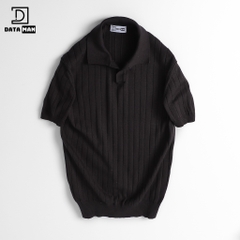 Áo Polo nam ngắn tay DATAMAN dệt kim, cổ chữ V, vải cotton chải kĩ mềm mịn, không bai xù - DT22-01