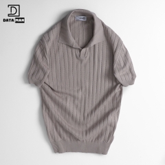 Áo Polo nam ngắn tay DATAMAN dệt kim, cổ chữ V, vải cotton chải kĩ mềm mịn, không bai xù - DT22-01