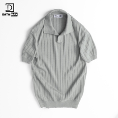 Áo Polo nam ngắn tay DATAMAN dệt kim, cổ chữ V, vải cotton chải kĩ mềm mịn, không bai xù - DT22-01