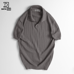 Áo Polo nam ngắn tay DATAMAN dệt kim, cổ chữ V, vải cotton chải kĩ mềm mịn, không bai xù - DT22-01