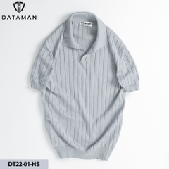 Áo Polo nam ngắn tay DATAMAN dệt kim, cổ chữ V, vải cotton chải kĩ mềm mịn, không bai xù - DT22-01